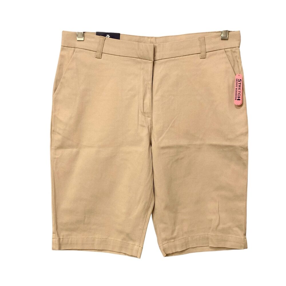 Izod School wear Girls' Khaki Shorts Size 16.5 Plus NWT
